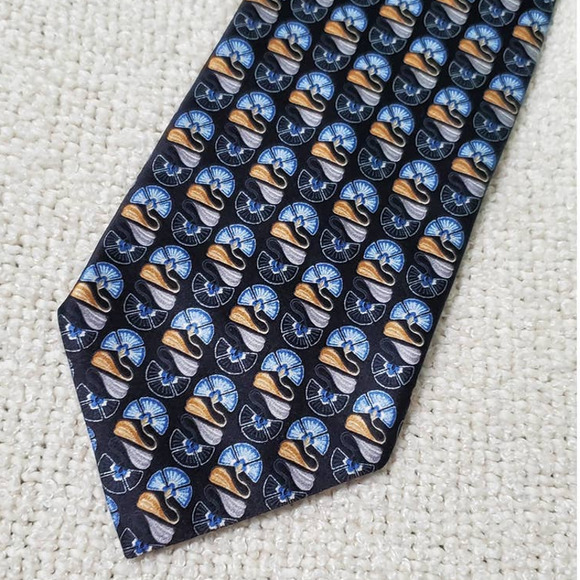 EUC! Ermenegildo Zegna Paisley Abstract Floral Print Silk Tie